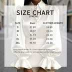 Women's Puff Sleeve Button Down Blouse, Ruffle Detail Dressy Casual Work Top