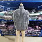 Women's Cable Knit Turtleneck Sweater, Classic Long Sleeve Winter Knitwear For Casual And Formal Wear