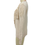 Women's Fringe Tassel Sweater - Casual Long Sleeve Crewneck Knit Pullover For Fall