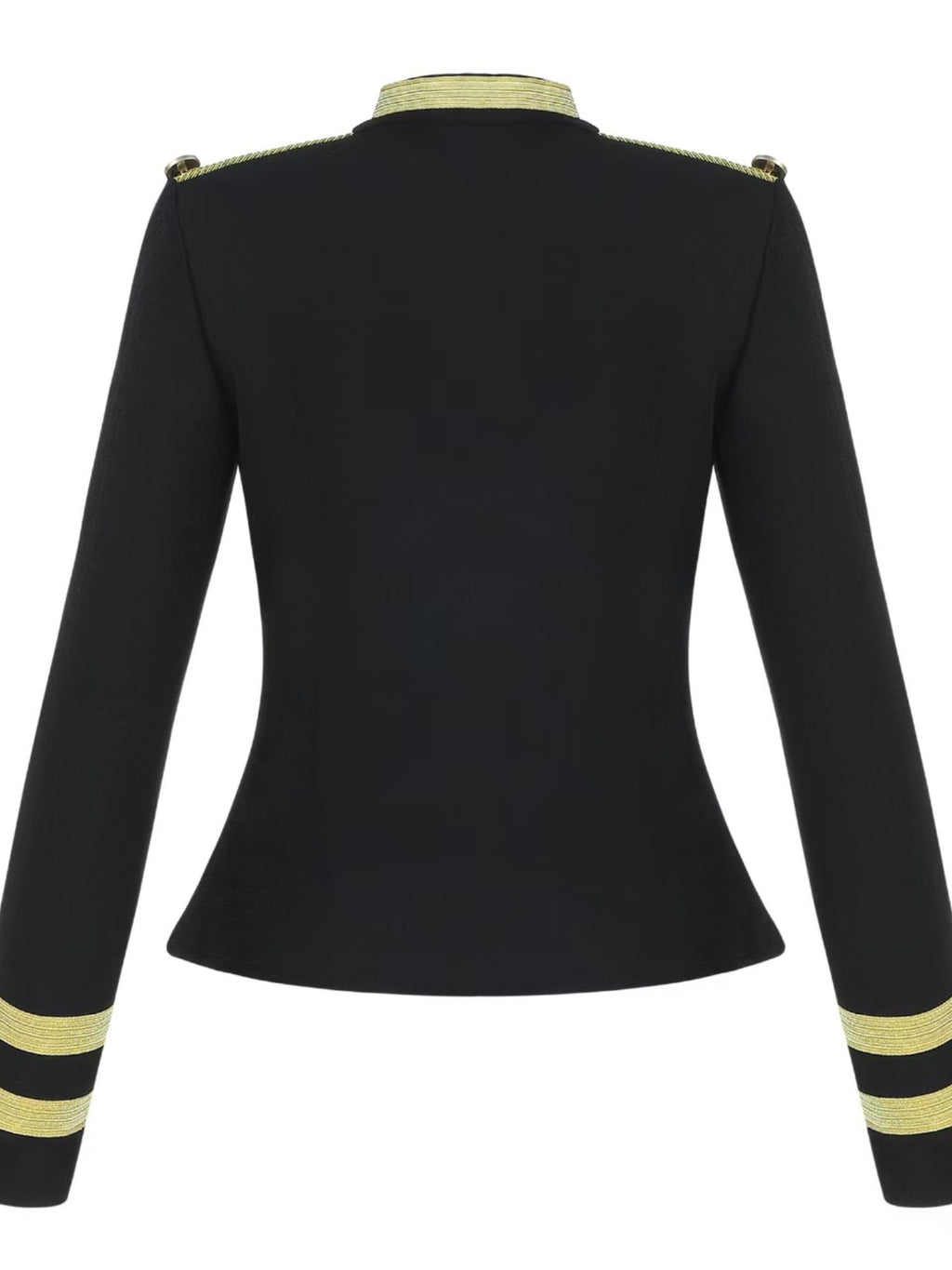 Women's Slim Fit Sexy Gold Border British Style Top, Hot Selling Autumn And Winter New Navy Blue Style Jacket, Elegant And Sexy