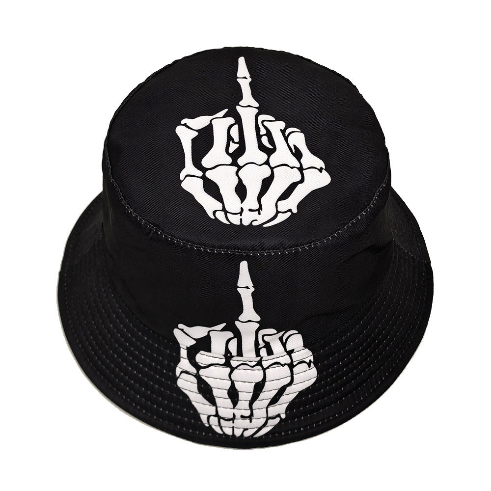Skull Finger Pattern Positioning Bucket Hat