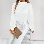 Satin Shirt Foreign Trade Shirt Light Transparent Satin Top