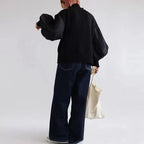 Women's Loose Long Sleeve Turtleneck Sweater Solid Color Soft Ribbed Knit Pullover For Spring Fall Layering