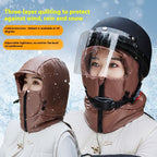 Winter Warm Hat Female Cycling Electric Car Face Care Ear Protection Scarf