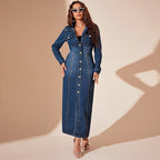 Denim Button Cardigan Jacket Dress