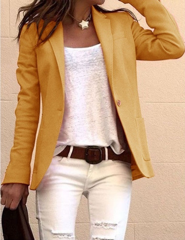 Candy-colored long-sleeved suit