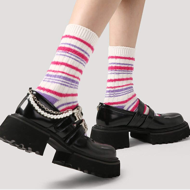 Renaissance Original Women's Mid-Calf Thermal Socks Fall And Winter Bone-Free Padded Minimalist Instagram-Style Socks For Women Set Of 2 Pairs