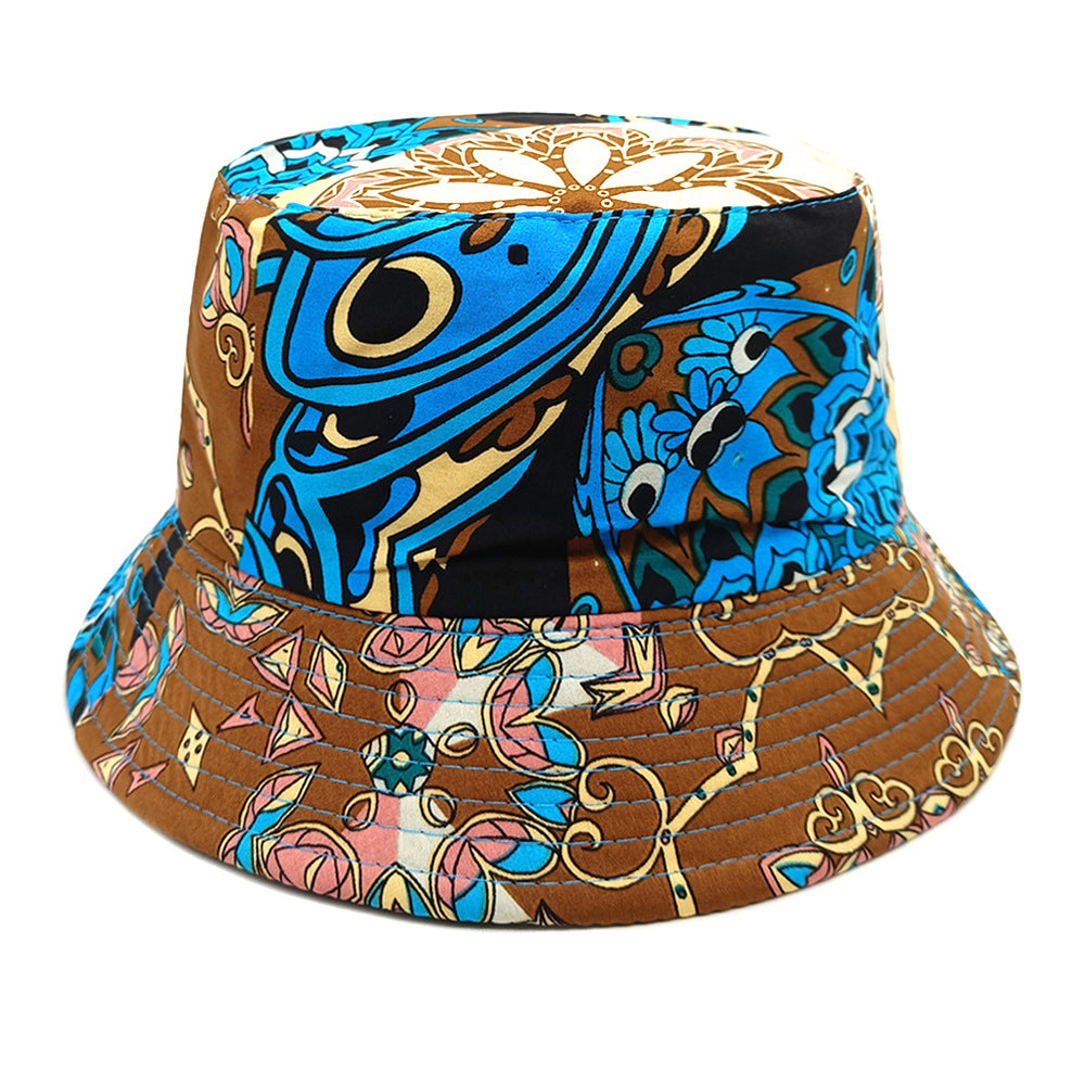 Geometric Bucket Hat Color Matching Printing Double-sided Wear Bucket Hat