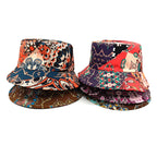Geometric Bucket Hat Color Matching Printing Double-sided Wear Bucket Hat