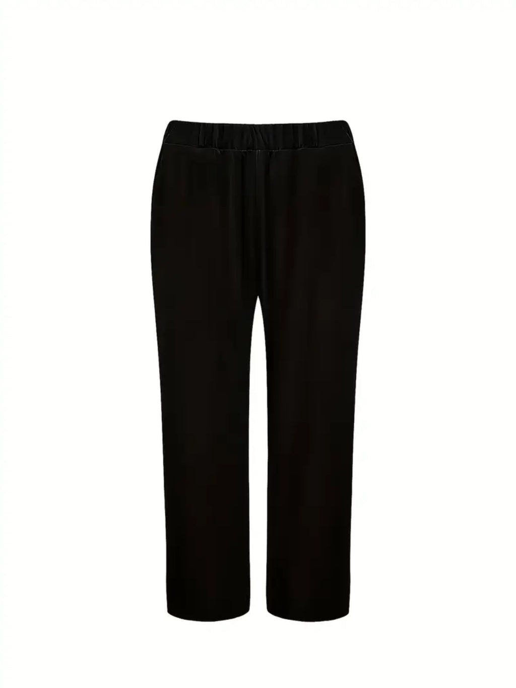 2025 New Elegant Women's Solid Color Two-piece Set, Round Neck Top And Wide Leg Pants, Casual Women's Clothing For Spring, Summer, Autumn And Winter