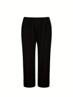 2025 New Elegant Women's Solid Color Two-piece Set, Round Neck Top And Wide Leg Pants, Casual Women's Clothing For Spring, Summer, Autumn And Winter