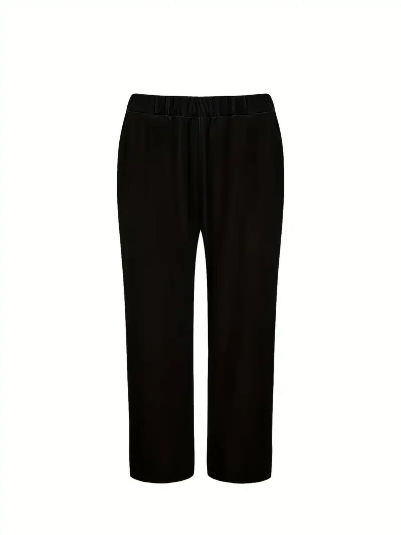 2025 New Elegant Women's Solid Color Two-piece Set, Round Neck Top And Wide Leg Pants, Casual Women's Clothing For Spring, Summer, Autumn And Winter