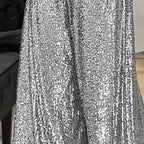 Women's Sequin Palazzo Pants Glitter Casual Loose Wide Leg Long Trouser