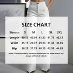 Women's Solid Color High-Waisted Wide Leg Pants, Relaxed Fit Straight Leg Trousers With Zip-Fly For Daily Wear
