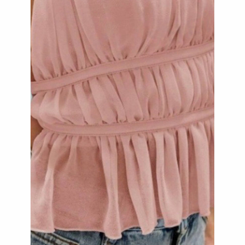 Women's Open Back Tops Sexy Halter Neck Tie Drawstring Backless Sleeveless Top