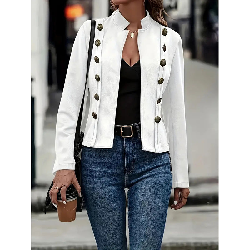 Women's Faux Suede Blazer - Long Sleeve Notch Lapel Open Front Jacket, Casual Business Office Blazer