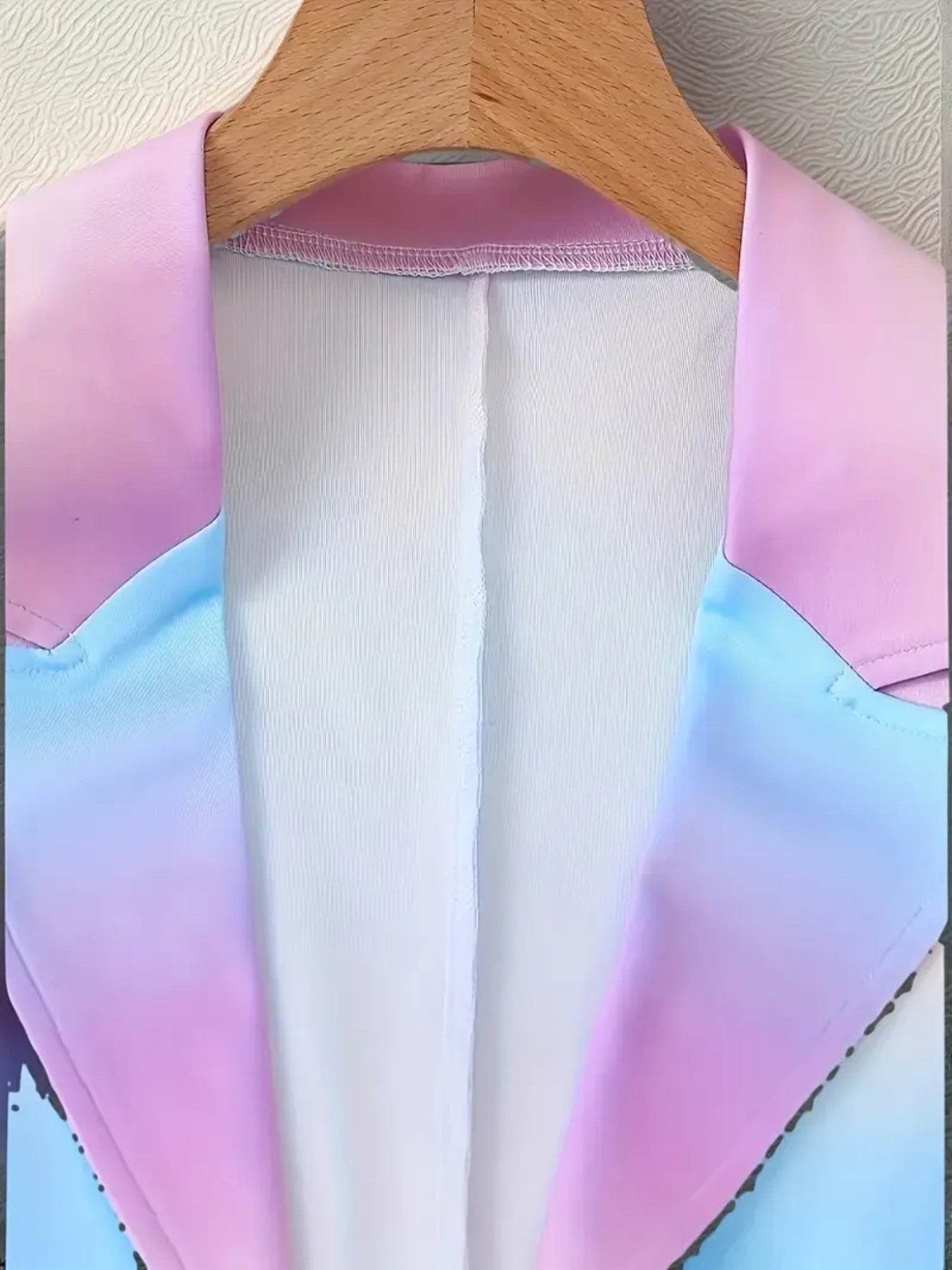 2025 Gradient Color Elegant Suit Jacket Set, Women's Suit Pants Set, Double Breasted Flip Leader Suit Jacket And Pants Clothing, Fashionable Women's Clothing