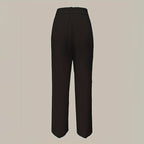 Women's Solid Color High-Waisted Wide Leg Pants, Relaxed Fit Straight Leg Trousers With Zip-Fly For Daily Wear