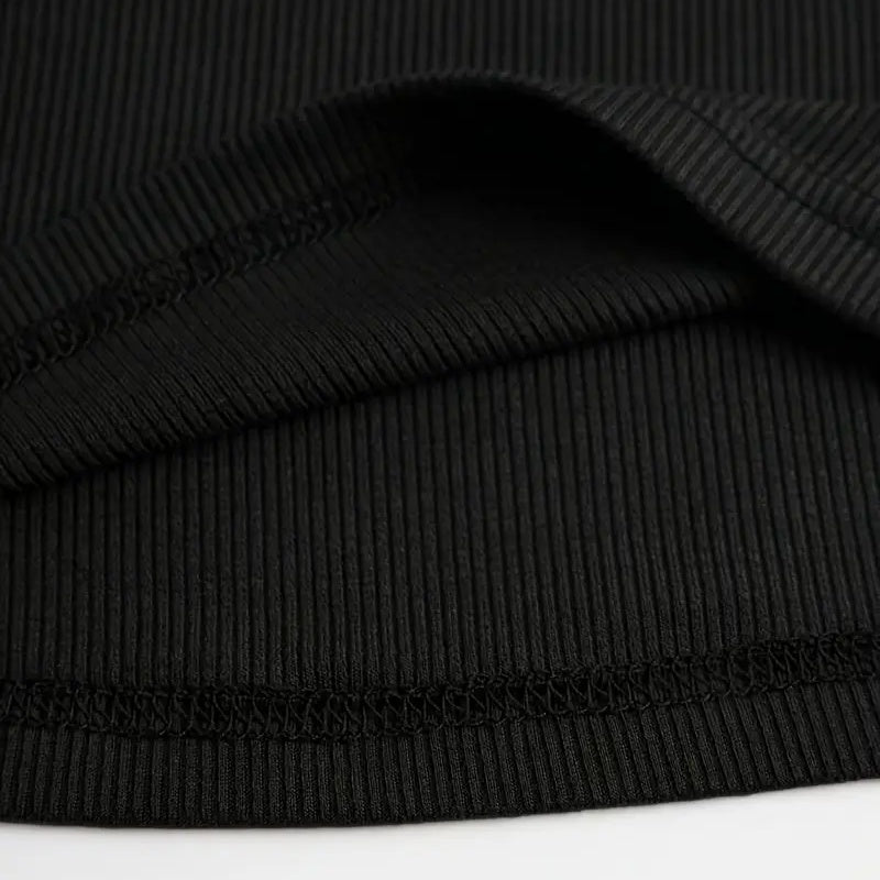 Women's Cut Out Ribbed Tee, Long Sleeve Fitted Sexy Casual Top