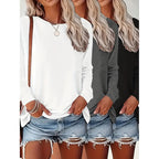3 Pack Womens Plus Size Long Sleeve Shirts Crew Neck Basic Tee Tops Loose Fit Fall Outfits For Women 1X-5X