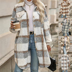 Lapel Colorblock Plaid Jacket New Design Sense Padded Coat Women's Clothing