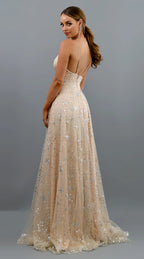 Deep V Sling Dress Slit Iron Dress