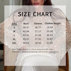 Women's Sequin Mesh Top - Long Sleeve Sheer See Through Sexy Blouse