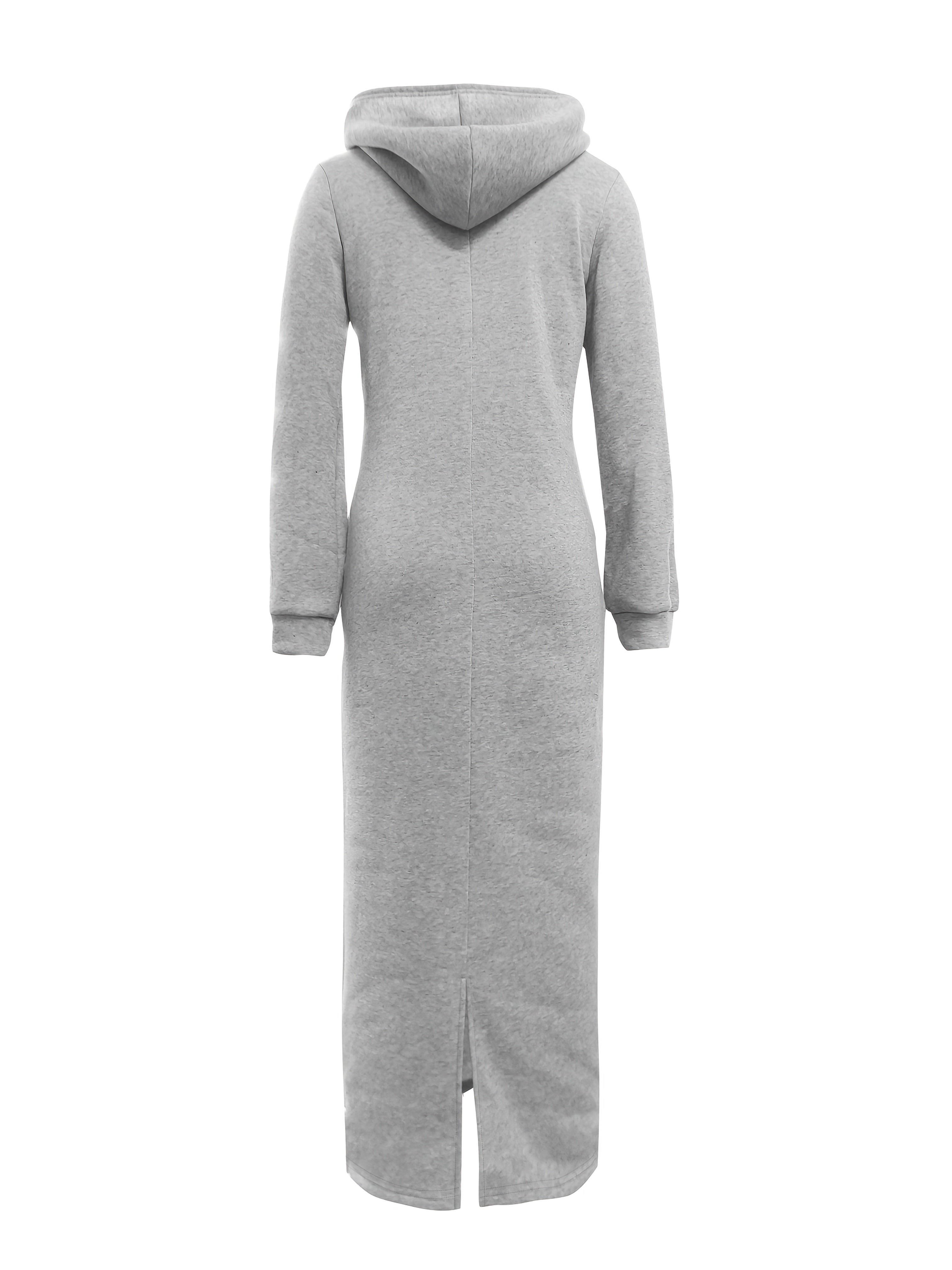 Solid Color Long Sleeved Drawstring Hoodie With Pockets