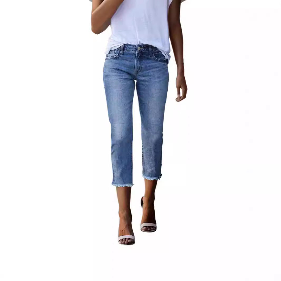 Fashionable Retro Slim-fit Stretch Jeans For Women