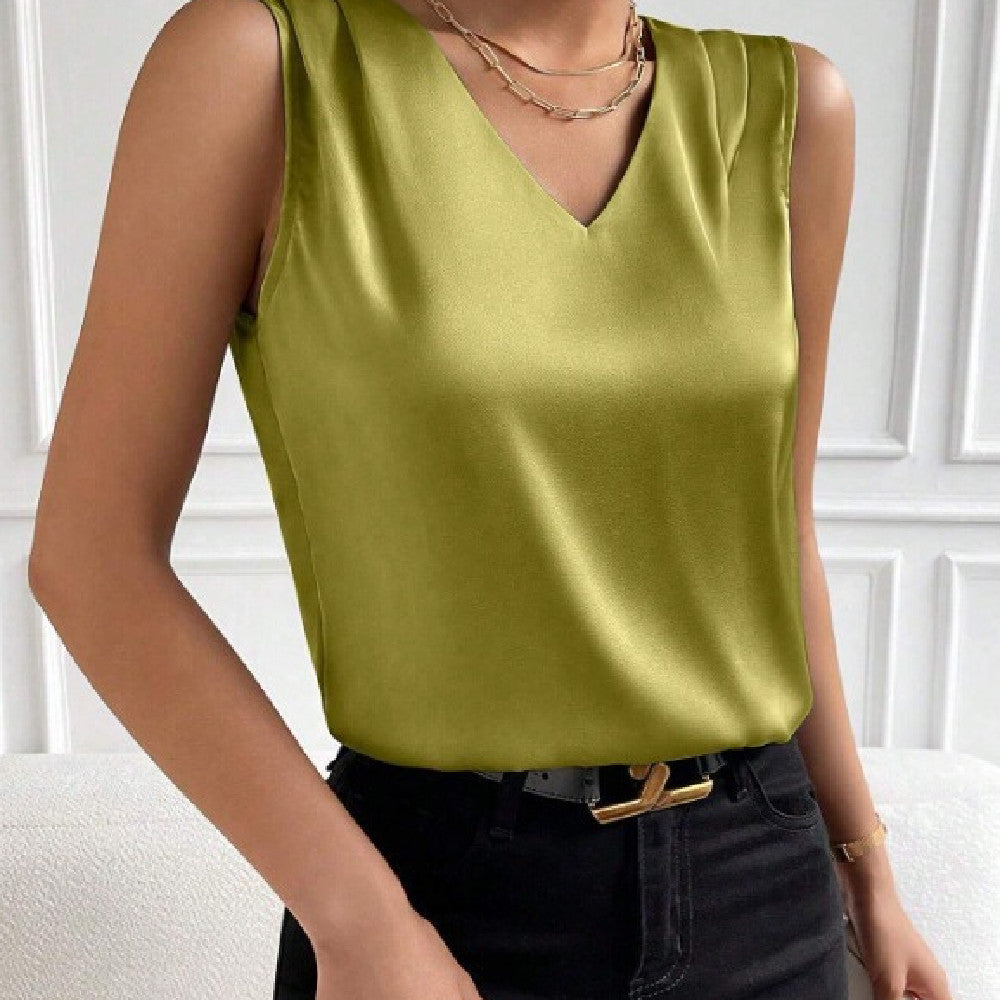 Women's Fashion Personalized Pure Satin Top