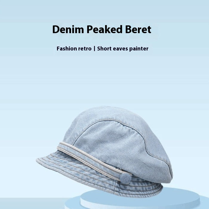 Jean Fisherman Hat Women's Short Brim Beret Bucket Hat