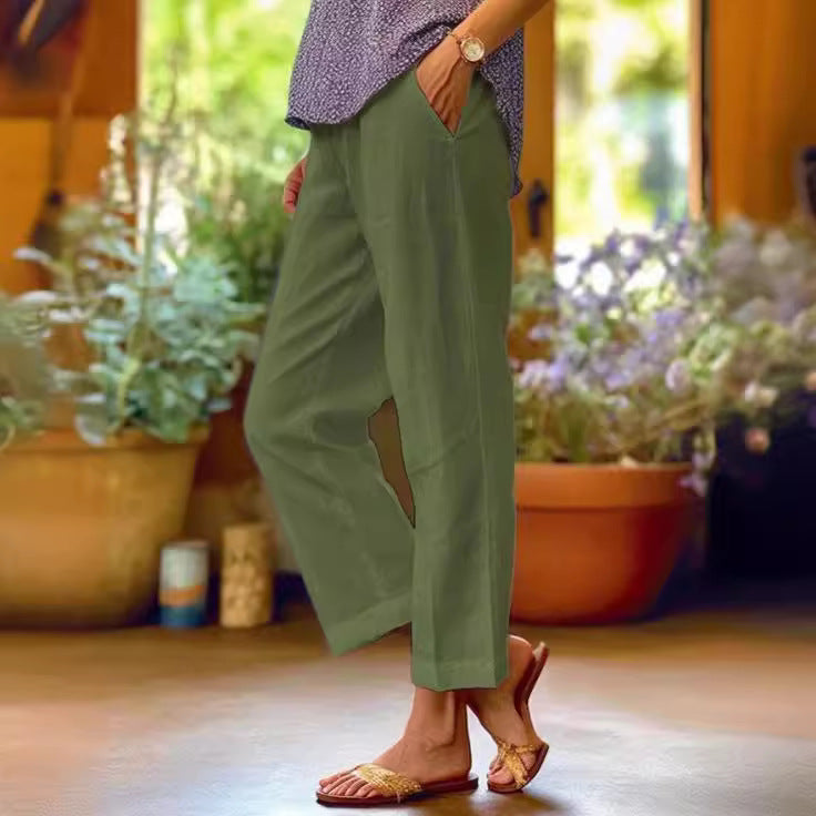 Women's Loose And Simple Solid Color Fashion Casual Pants Straight-leg Trousers
