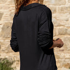 Women's Solid Color Knit Zip-Up Collar Long Sleeve Top - Casual Fashion Blouse For Spring&Fall