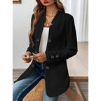 Women's Casual Business Open Front Cardigan Coat Long Sleeve Notch Collar Office Blazer Jacket
