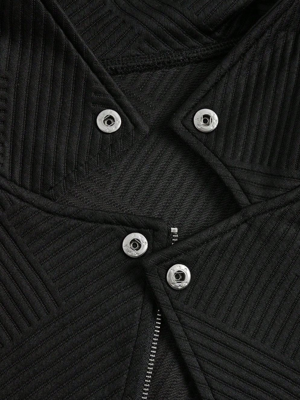 Women's Oblique Zipper Fastener Decoration Slim Casual Jacket