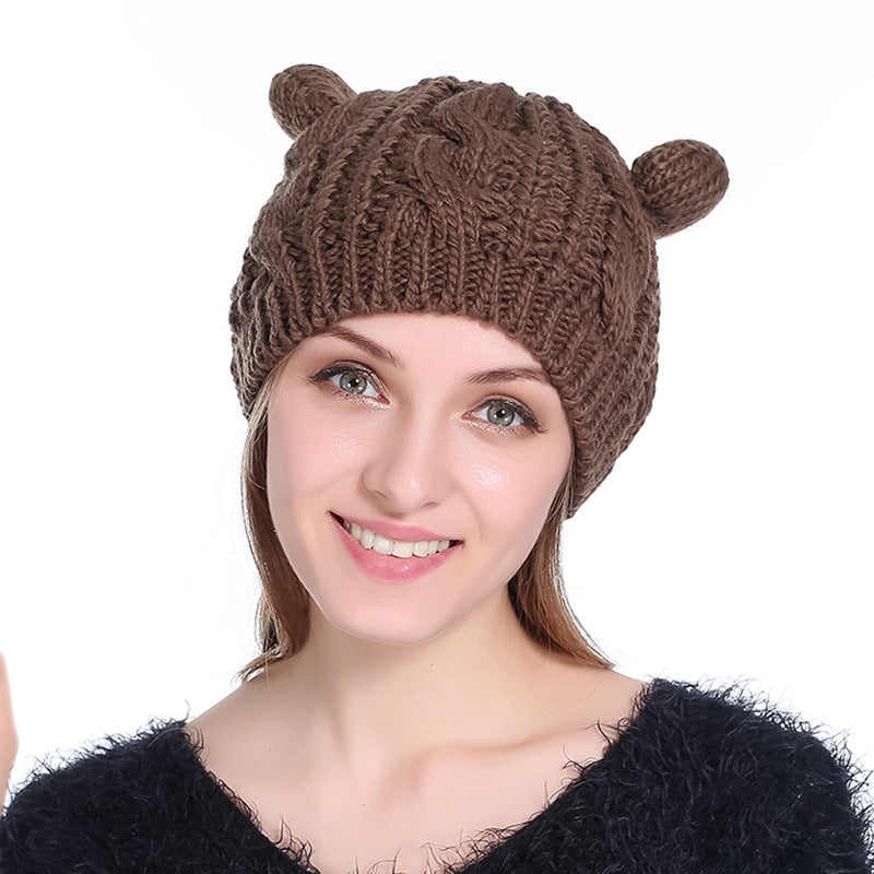 Autumn Winter Cat Ear Knit Beanie