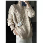 Women's Fashion Loose High Collar Short Knitted Cardigan