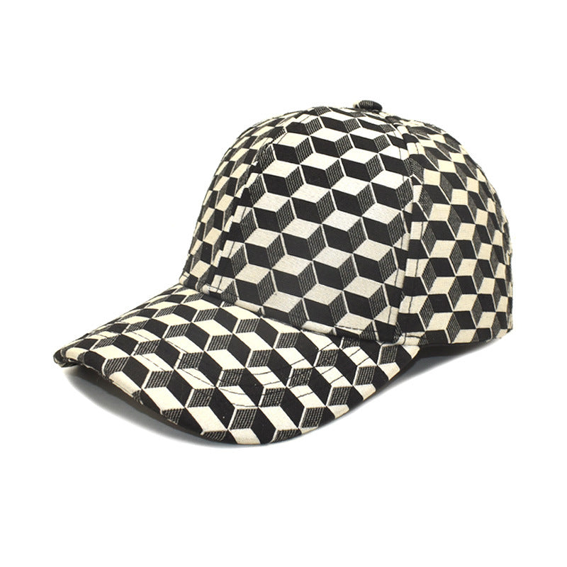 Women's Spring And Autumn Korean Style Japanese Style Trendy Chessboard Plaid Baseball Cap