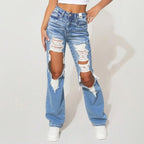 Women's High-Waist Jeans, Straight-Leg Ankle-Length Jeans In A Classic Style, Cotton Denim For All Seasons Forbidden Platform - Temu