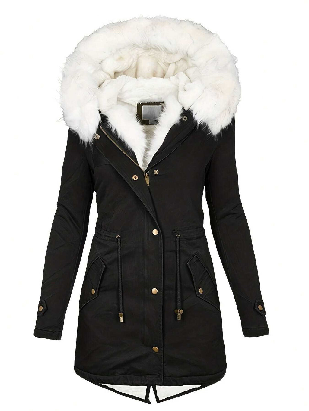 Needle Winter Faux Fur Hooded Parka Coat