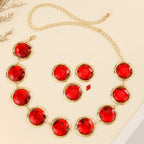 Women's Mirror Casual Decorative Corset Resin Crystal Ruby