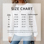 Women's Lace Waffle Knit Blouse, Long Sleeve Crewneck Business Casual Top