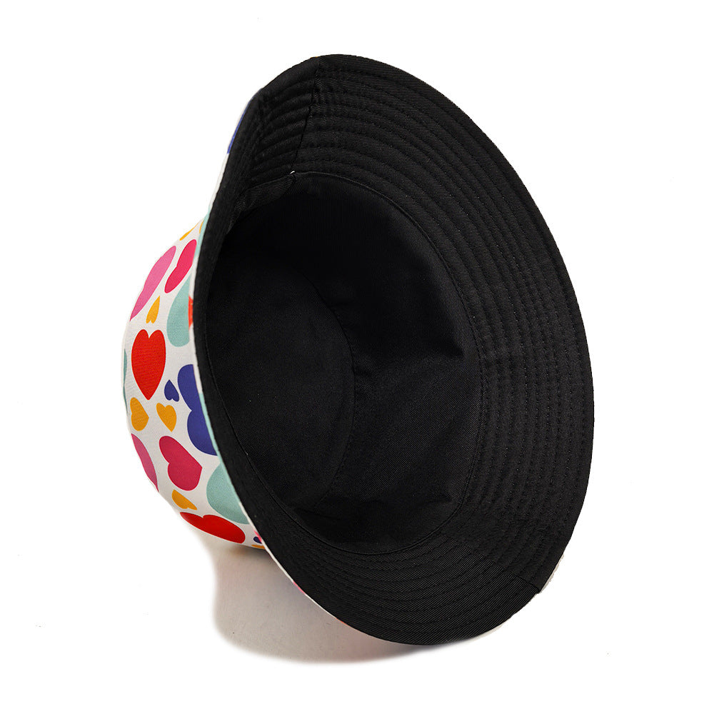 Love Pattern Bucket Hat Women's European And American Valentine's Day Printing