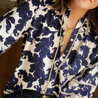 Women's Casual Fashion All-matching Button Floral Shirt