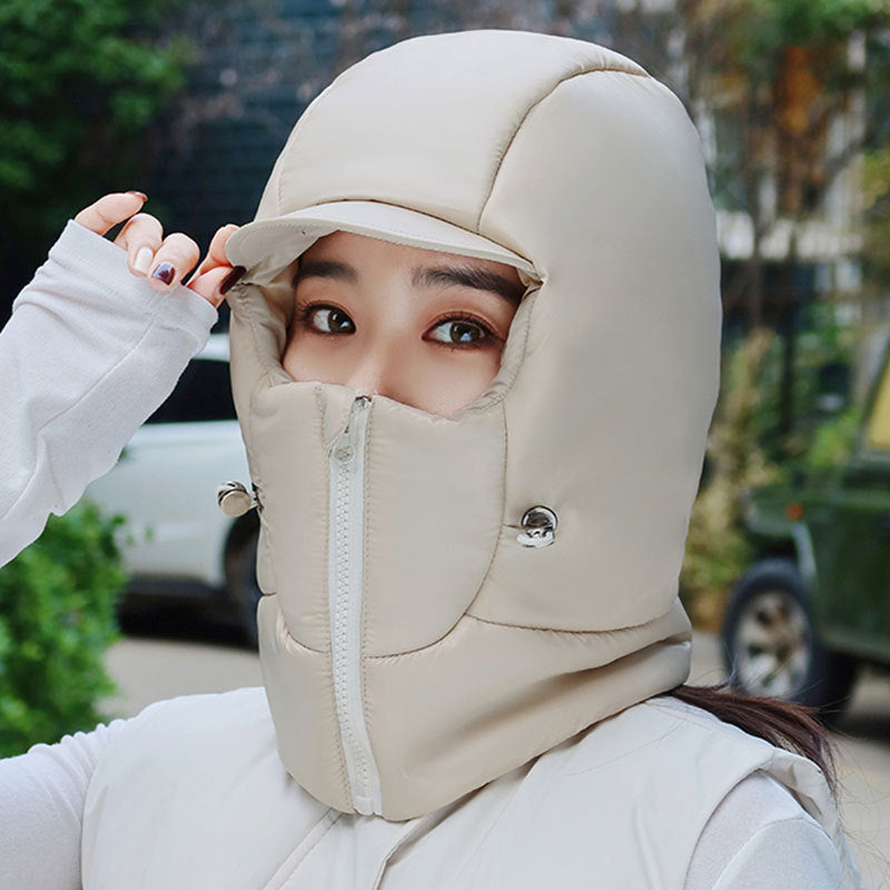 Winter Warm Hat Female Cycling Electric Car Face Care Ear Protection Scarf
