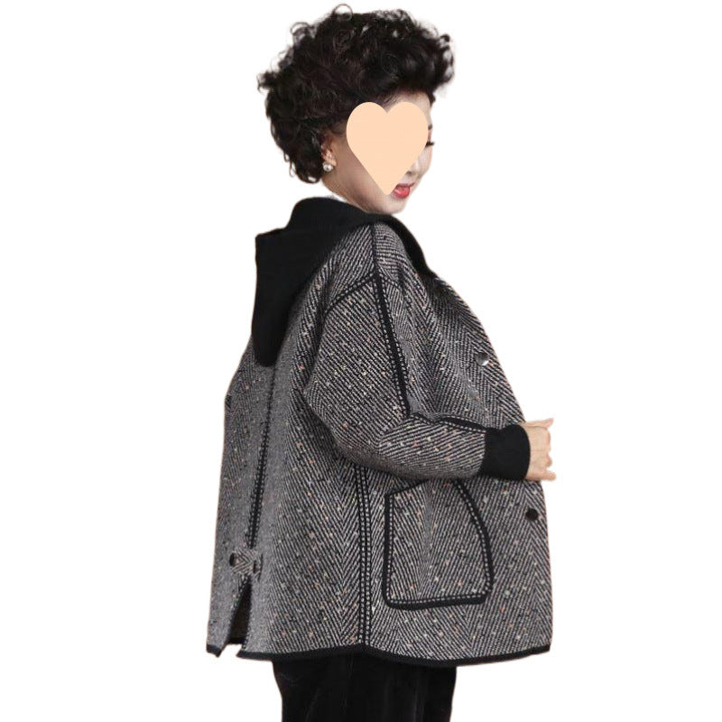 Middle-aged And Elderly Women Spring And Autumn Short Coat Plus Size Western Style Thin Top