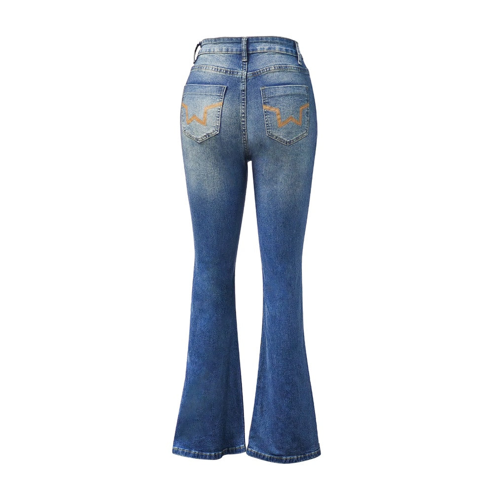 Women's High-Waist Heart Cut-out Jeans, Wide-Leg Full-Length Jeans With A Y2K Sweetheart Side Cut-out, Vintage-Wash Denim For All Seasons Forbidden Platform - Temu