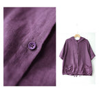 Women's Large Loose Vintage Cotton And Linen Casual Thin Hooded Cardigan