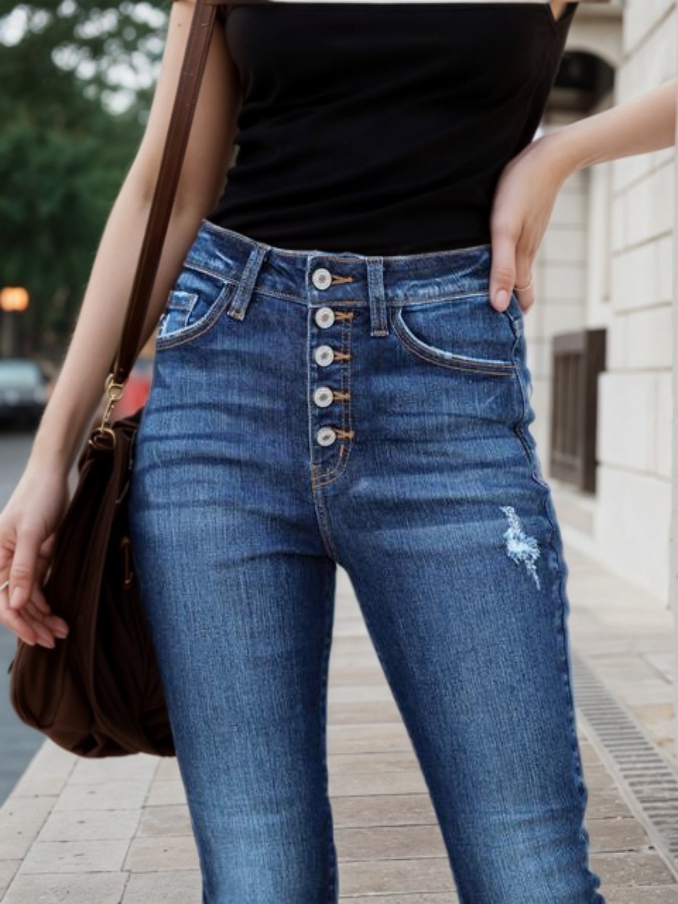 2024 Autumn New Women's Super Elastic Tear High Waist And Hip Lifting Tight Jeans, Fashionable And Comfortable, Classic Denim Women's Pants, Suitable For Daily Wear, Casual Occasions, And Fashionable