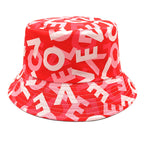 Valentine's Day Heart Printing Bucket Hat Foreign Trade Casual Double-sided Wear